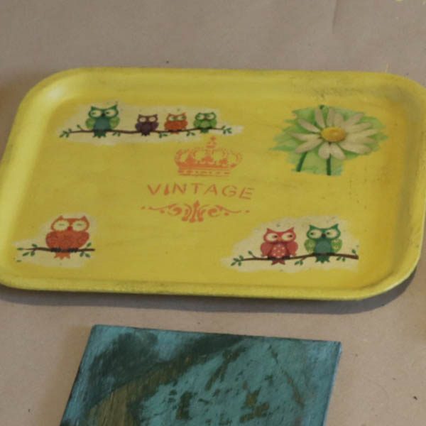 Decopage på en bakke