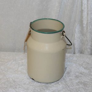 Emajje mælkespand uden låg cremefarvet Ø24