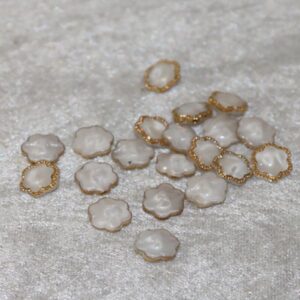 Perlemorsknapper med guldkant 0,8 mm