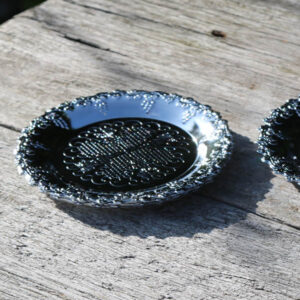 Krom sølvplet look glas bordskåner Ø 9,5 cm