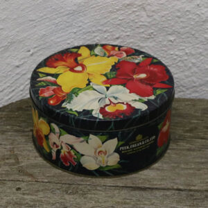 Engelsk kagedåse med blomster 20,5x9,5 cm