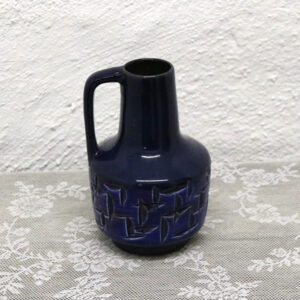 1 Retro blå keramik kandevase - svensk Ø11x19 cm