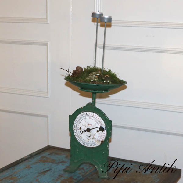 Grøn vægt - Ø22x34 cm Gloria 10 kg som juledekoration
