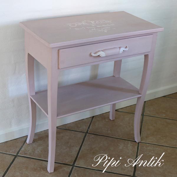 Rosafarvet Antoinette bord med skuffe og hylde 66,5x35,5x74 cm