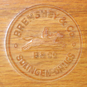Bakkebord i krom og teak Bremshey & Co Solingen Ohligs