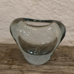 Aqua Holmegaard hjerteformet lille vase 10x6x8 cm
