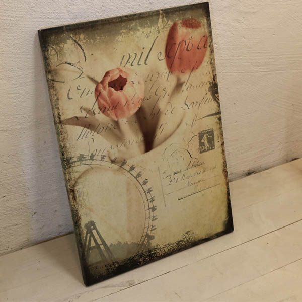 Billede - romantisk- tulipaner - nyere - 70x50 cm