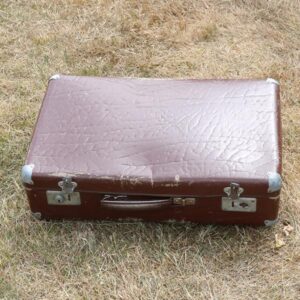 Kuffert - brun - læderlook - 1 lås itu - 50x31x23 cm