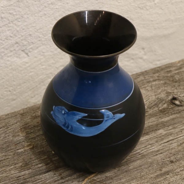 Blå sort sNName keramikvase Ø 11x15 cm
