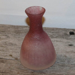 Mundblæst glasvase rosafarvet Ø8,5x14 cm H