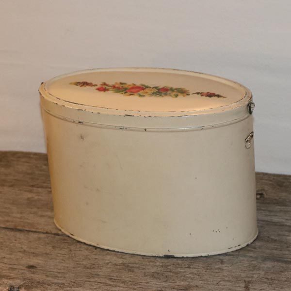 Romantisk dåse i creme og glansbilleder 27x25,5x18,5 cm H