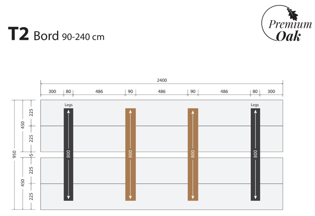 OAK plankebord 90x240 cm