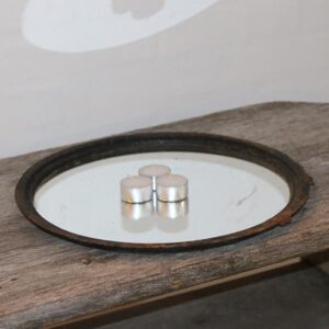 Komfurriste i metal med spejl Ø35x1,5 cm H