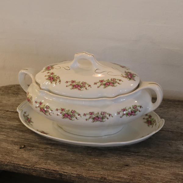 Villaroy Bock suppeterrin i råvhid og rosa 45x24x22 cm H