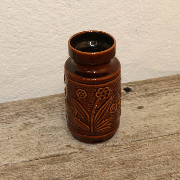 03 West Germany keramikvase 70-16 Ø18,5x17 cm brunlig