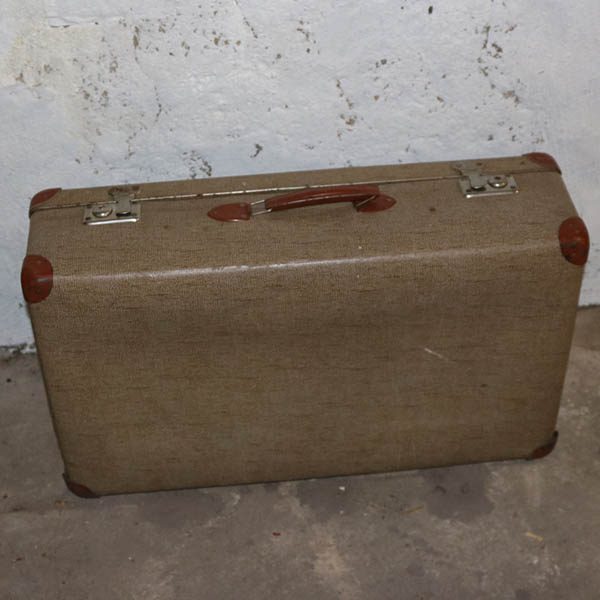 11 Beige meleret retro kuffert 68x42x18 cm