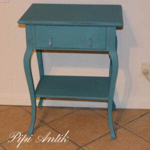Mintblå bord med skuffe og underhylde 55x38x73