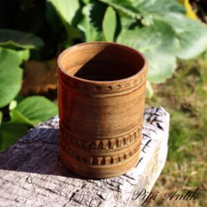 Keramikvase retro brun Ø9x12 cm