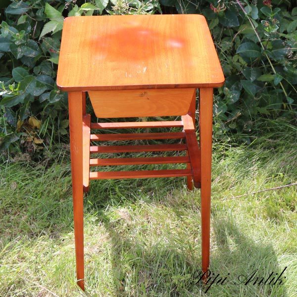 Retro teak lakeret natbord med skuffe dyb version B35xD45x54 cm