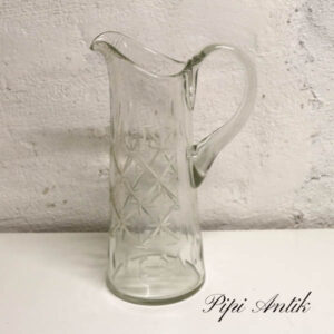 Vandglas i presset glas Ø12x31 cm flot mønster