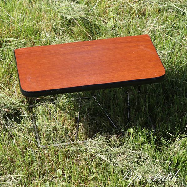 Teak telefonhylde retro sort string 27,5x19x14 cm,