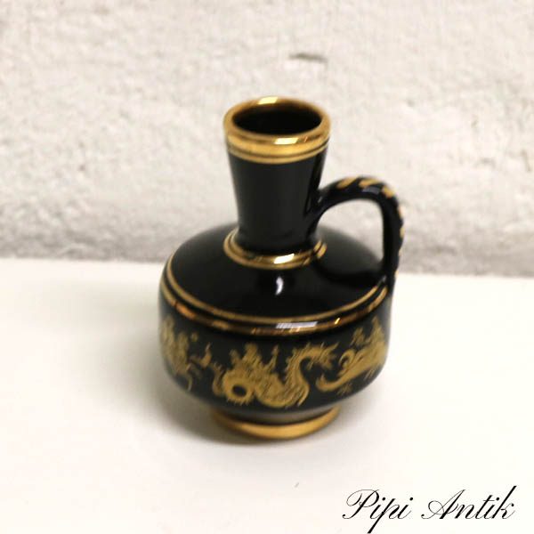Niofitou N Fotifou vase med 24 karats guldkant B20 Ø4,5x11 cm græsk
