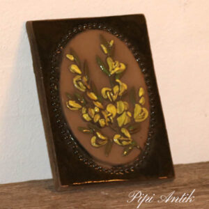 46 JIE svensk keramikbillede gule blomster B14xH18 cm