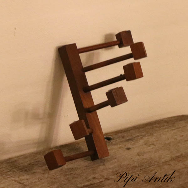 Teak væg lysestage 5 lys B30xH22,5xD16 cm lys 1,5 cm