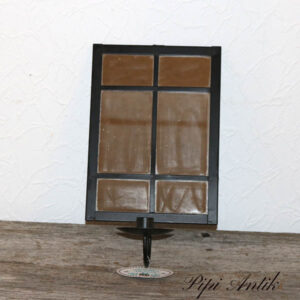 Væglysestage sort og spejl i et 20x35 cm nyere