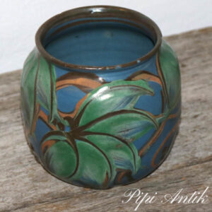 Kahler vase mini i blå grønne nuancer Ø11x10 cm bitte skår i kanten