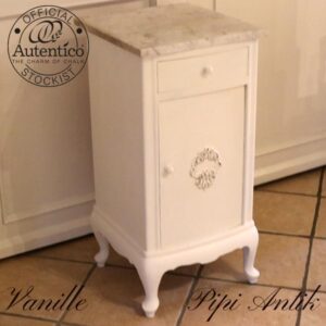 Vanille sengebord marmortopplade Autentico L40xD42xH80 cm