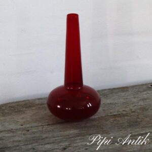 Rød glasvase retro Ø12xH26 cm