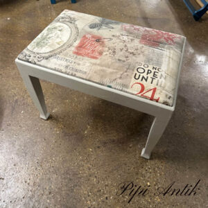 08. Beige piano taburet stol i nyt stof L60x40xH44 cm