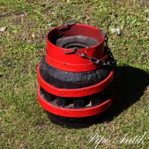 Hjul nav sort rød egetræ jern rustikt Ø 25xH29 cm