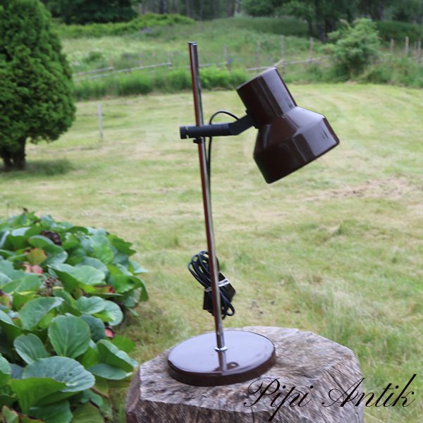 Retro brun metal bordlampe Ø18xH54 cm