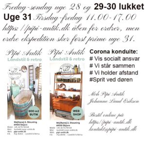 PIpi Antik ferielukket i Uge 29 30
