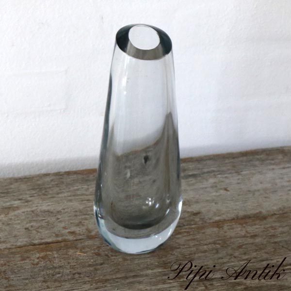 Retro Aqua glasvase buttet Ø6x24 cm