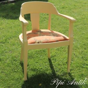 Lænestol gul med orange gul romantisk B62xD49xH80 sædet 45 cm