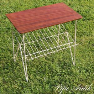 2814 Retro string hvid teak avisbord L52xD31xH50 cm