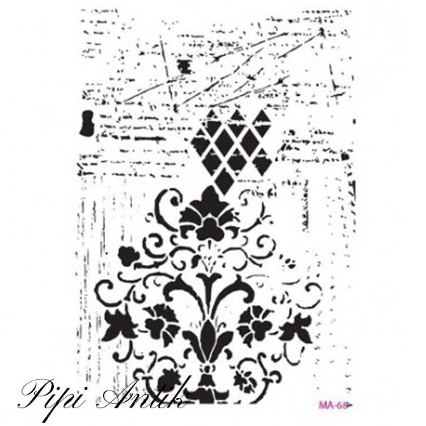 Stencil MA-68 Damask A4 21x30 cm