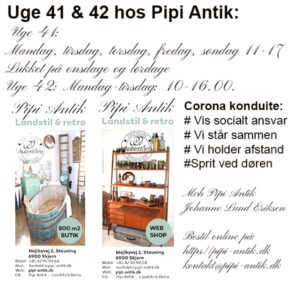 Åbningstiderne for PIpi i uge 41 og 42
