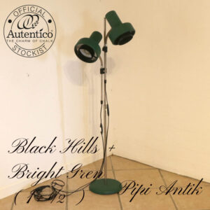 Retro standerlampe i metal i Black Hills og Bright Green mix stanghøjde 114 Lampeskærm Ø15xH21 cm