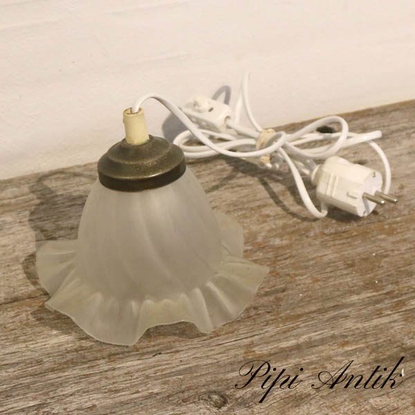 10 Romantisk loftlampe lampet med frosted glas Ø16xH12 cm
