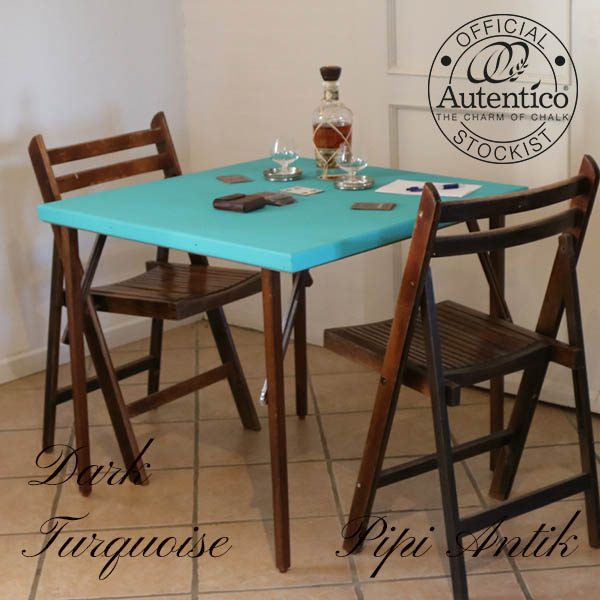 Spillebord i Dark Turquoise L81xL81xH72 cm foldbar uden stole