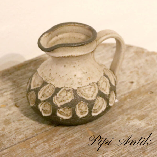 Løvemose keramik kandevase Ø12xH12 cm naturfarvet og beige