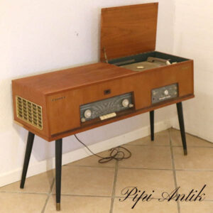 Teak træ Phillips radio og grammofon afspiller L102xD31xH63 virker