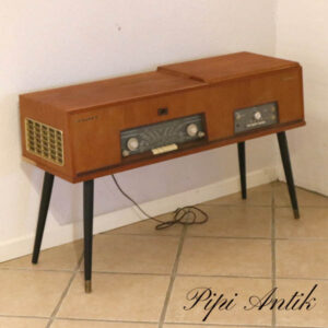 Teak træ Phillips radio og grammofon afspiller L102xD31xH63 virker