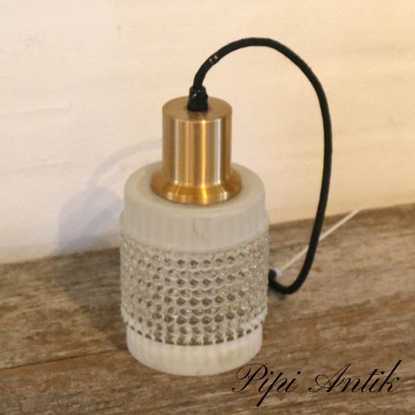 Retro frosted lampe med messing Ø10x19,5 cm