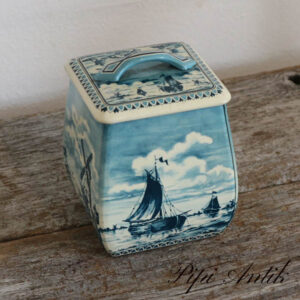 Thedåse blåligt sejllads L10xD9,5xH13 cm