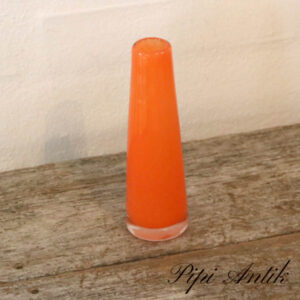 Orange glasvase slank lille Ø4,5xH15,5 cm